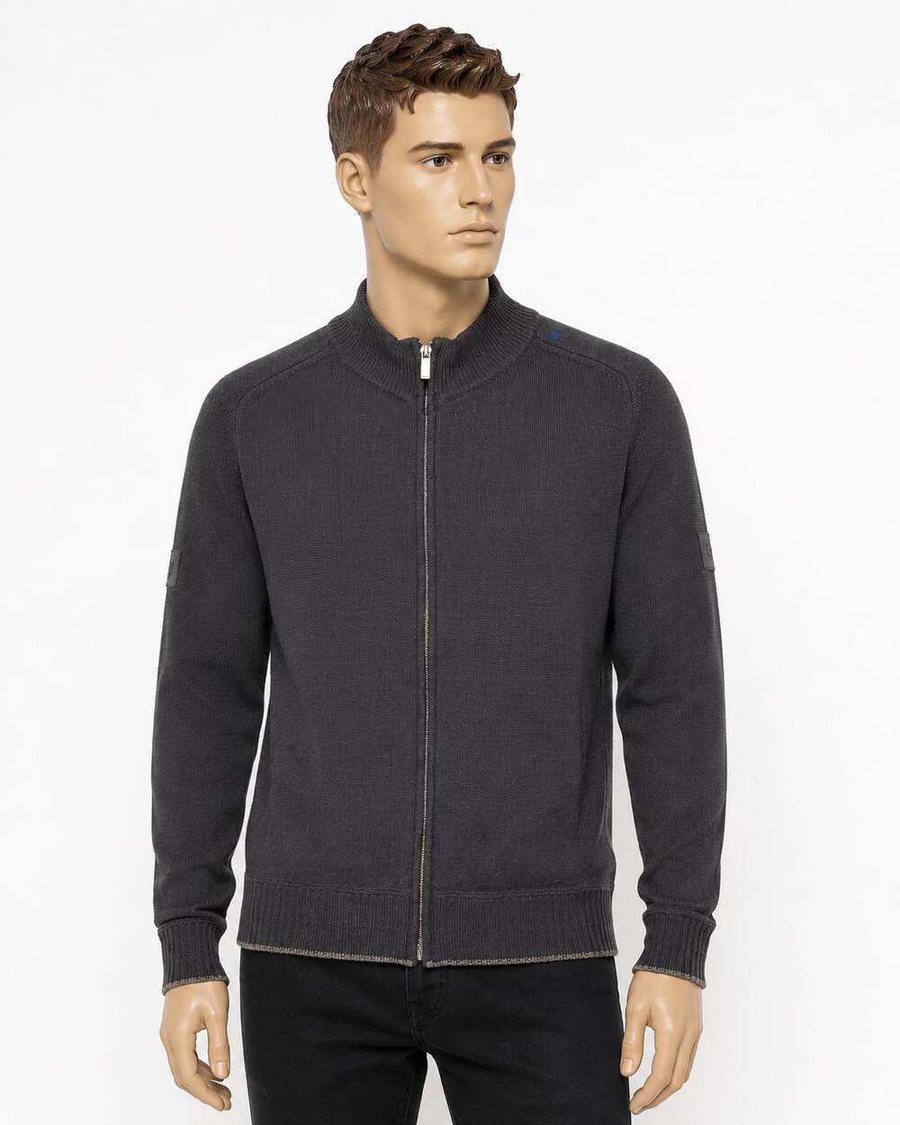 HANRO Men's Full Zip Knit Sweater Jacket Gray Size M Made in Slovakia